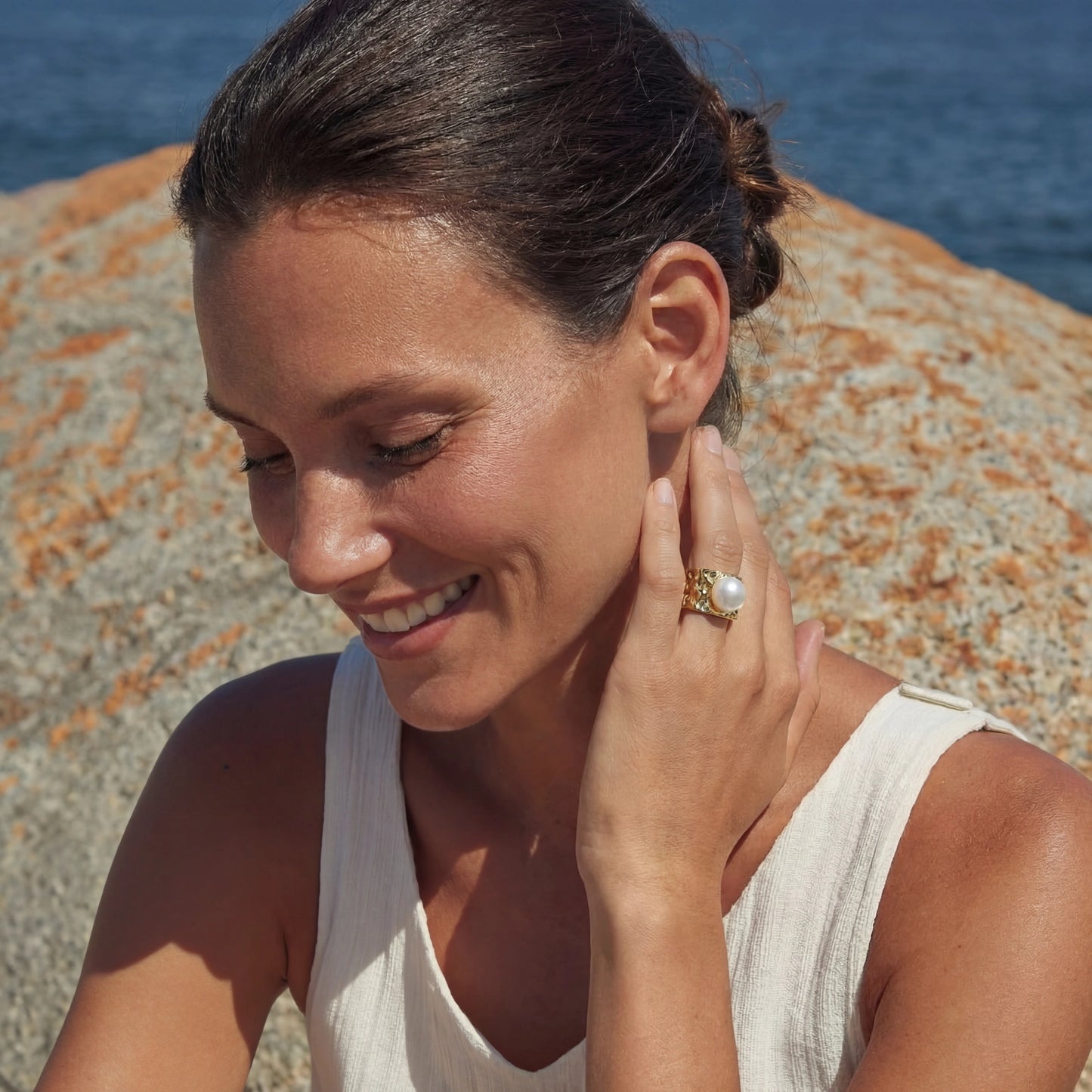 Molten Pearl Statement Ring