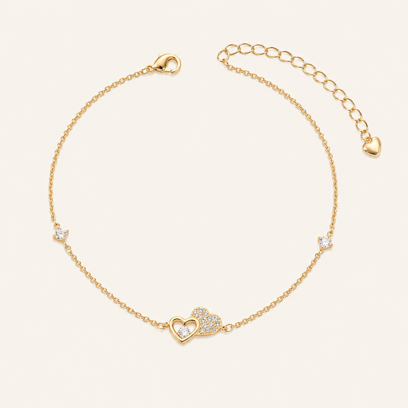 Asymmetrical Heart Sparkle Anklet