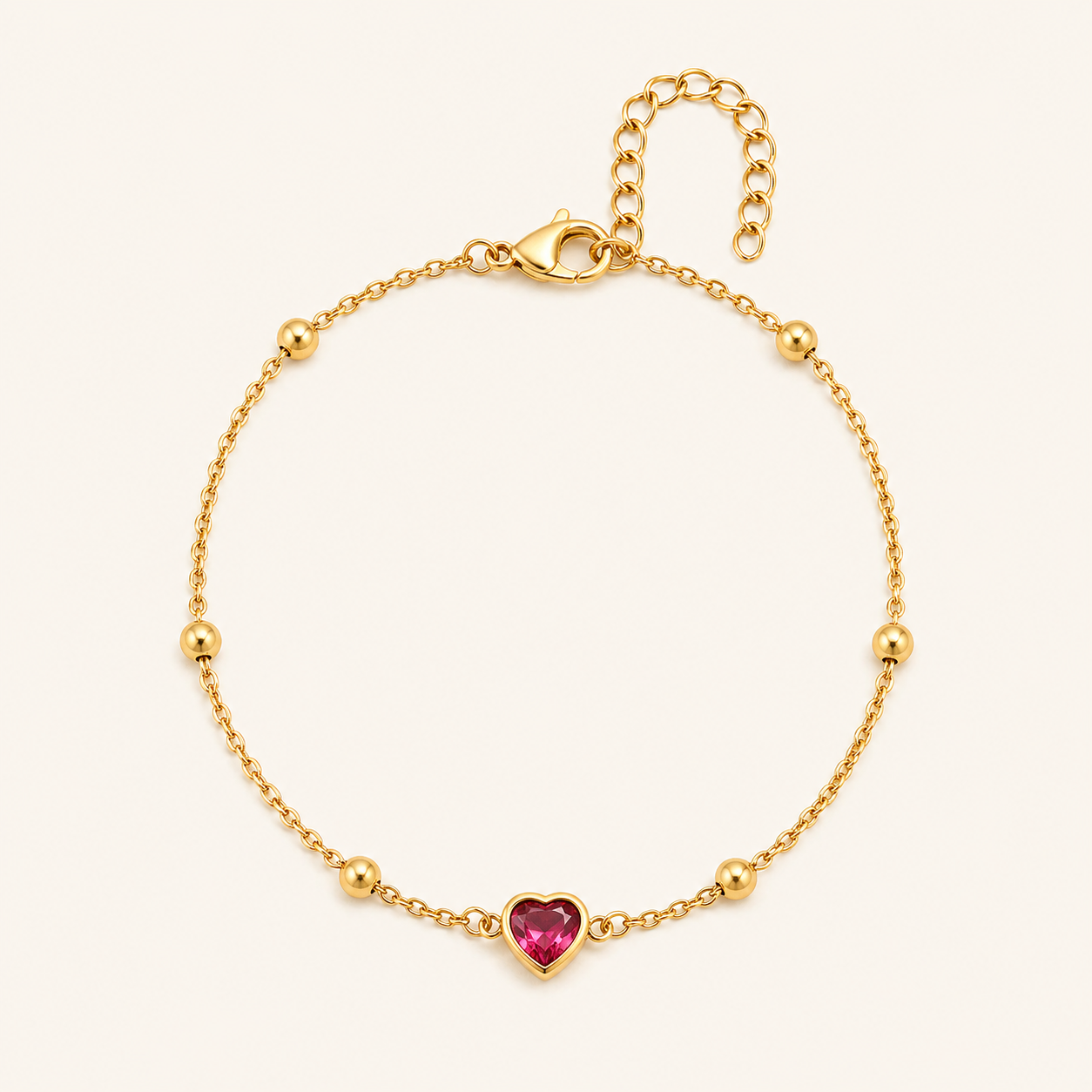 Golden Heart Crystal Anklet