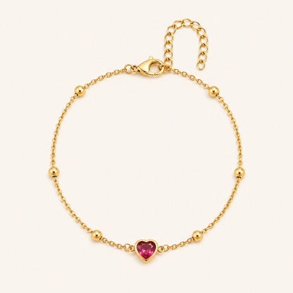 Golden Heart Crystal Anklet