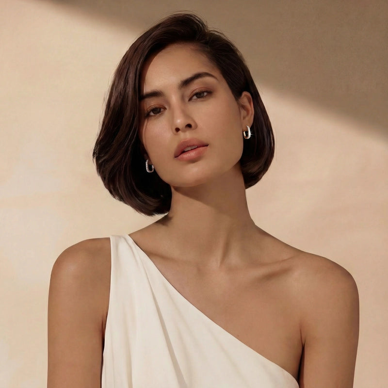 Crystal Pavé Huggie Hoops