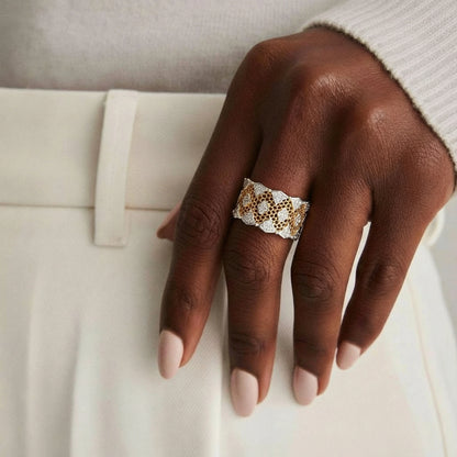 Honeycomb Crystal Ring
