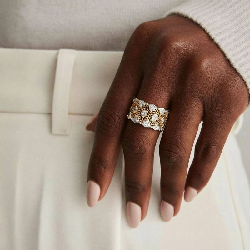 Honeycomb Crystal Ring