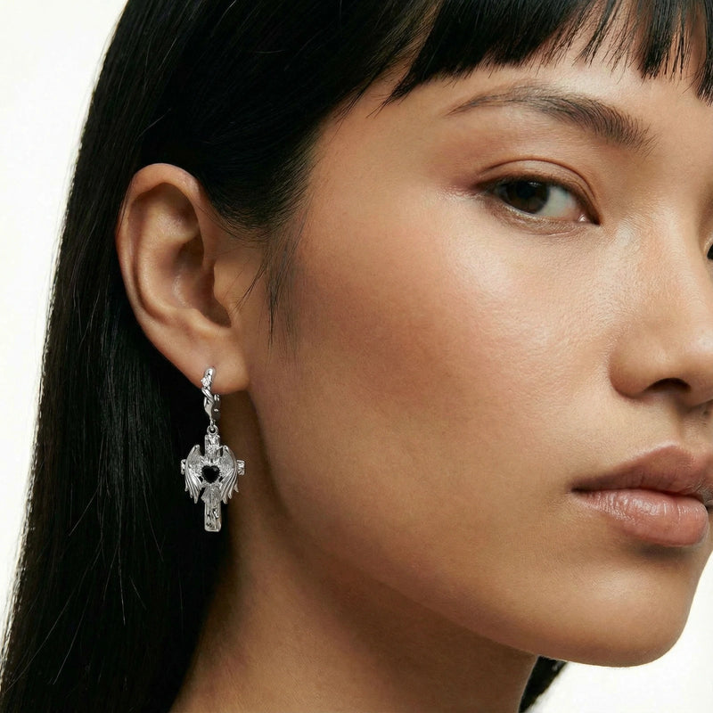 Guardian Angel Wing Hoops
