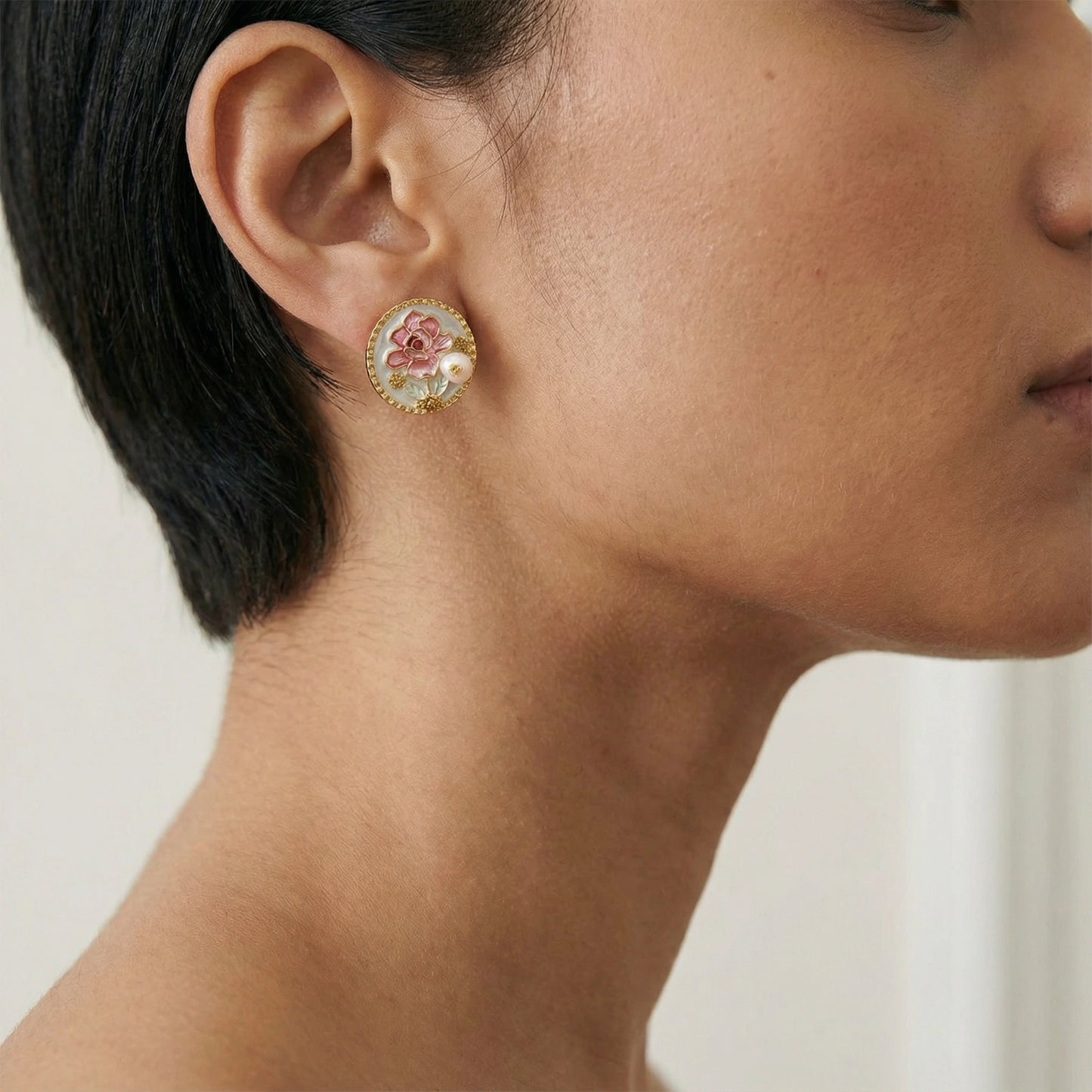 Rose Garden Pearl Studs