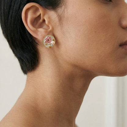 Rose Garden Pearl Studs