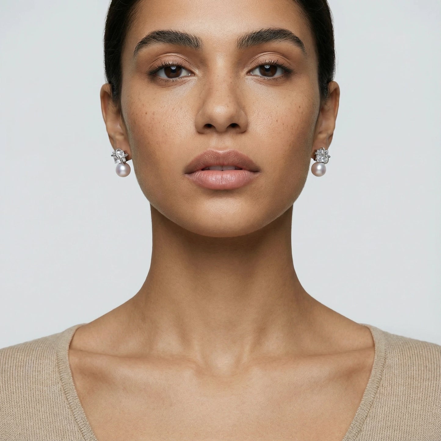Stardust Pearl Drop Studs