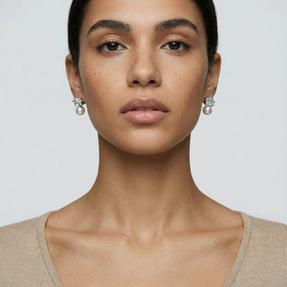 Stardust Pearl Drop Studs