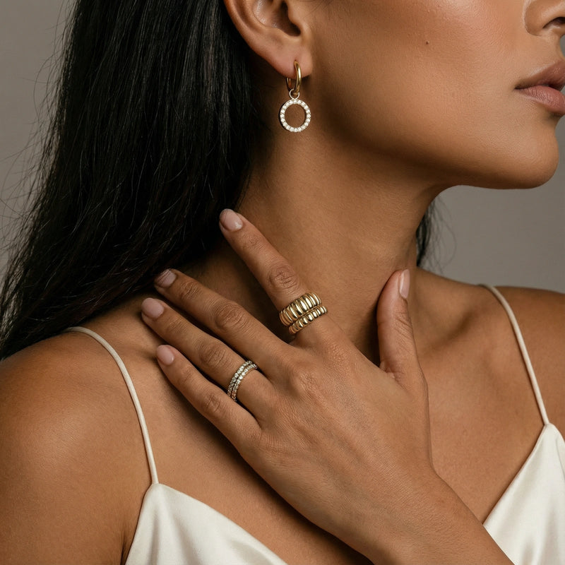 Crystal Circle Hoops