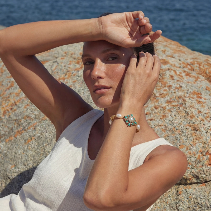 Oasis Pearl Turquoise Bracelet