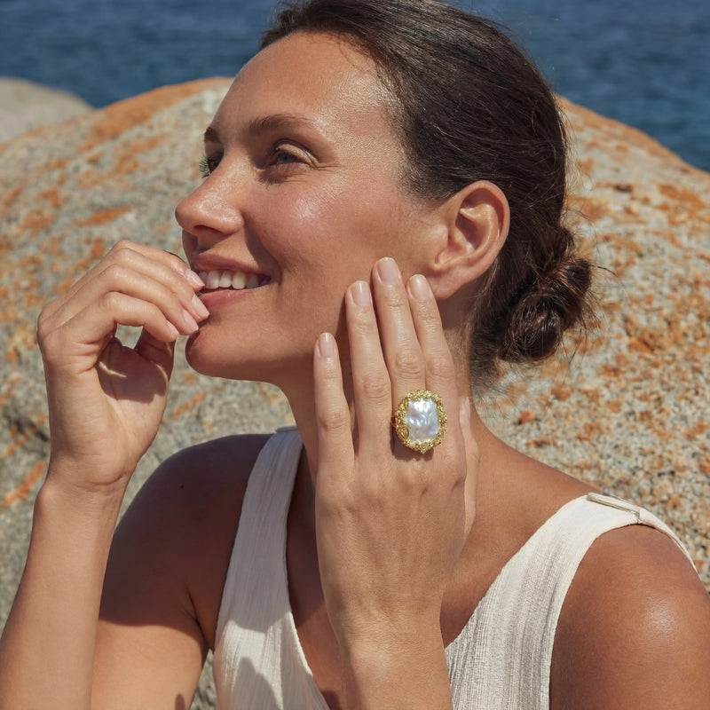 Queen’s Garden Pearl Ring