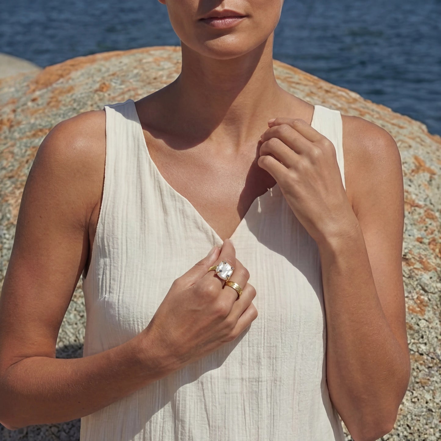 Celestial Baroque Pearl Ring