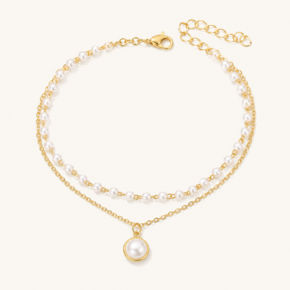 Pearl Drop Layer Anklet