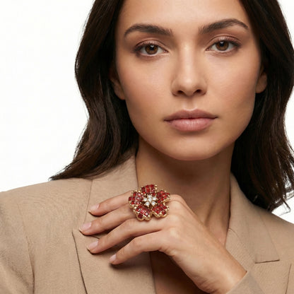 Crimson Bloom Ring