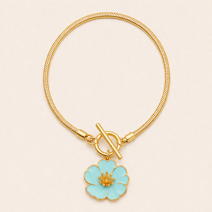 Golden Floral Pendant Anklet