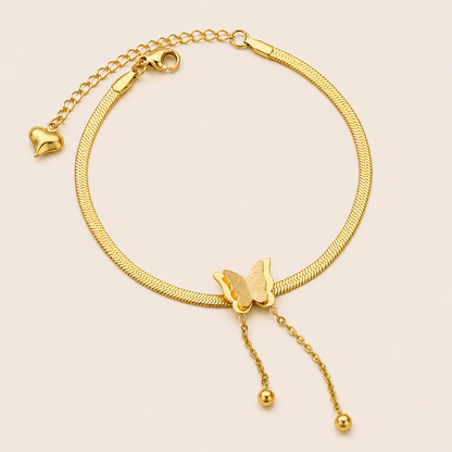 Golden Butterfly Charm Anklet