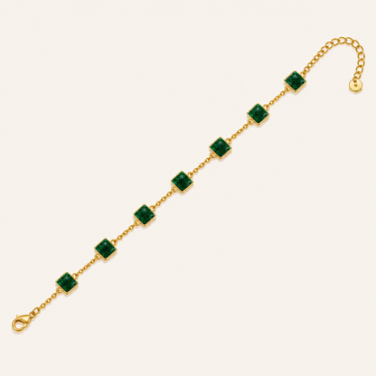 Emerald Square Charm Anklet