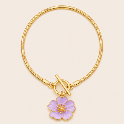 Golden Floral Pendant Anklet