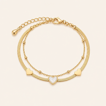 Golden Heart Layer Anklet