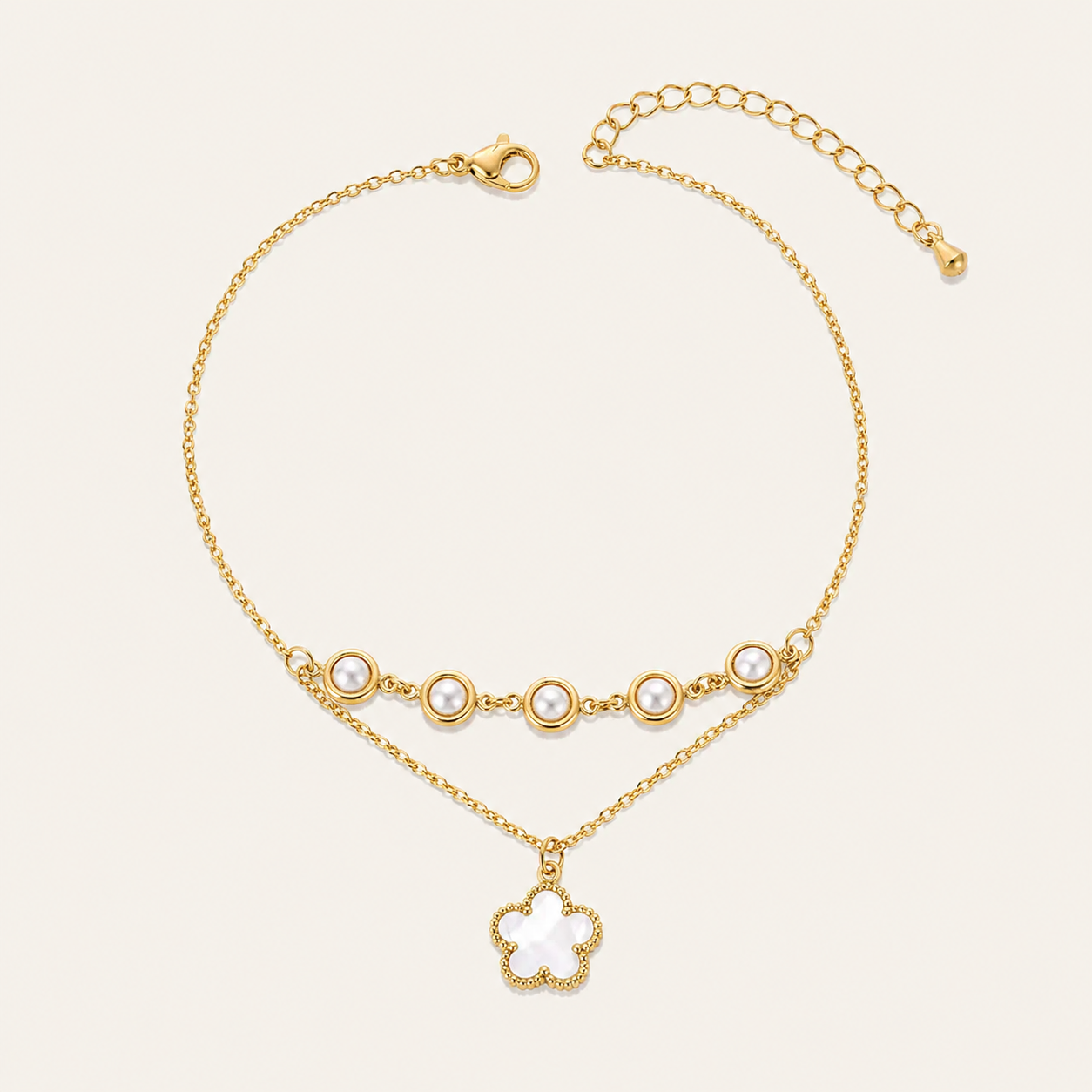 Golden Dainty Charm Anklet