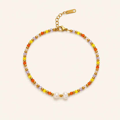 Golden Multicolor Pearl Anklet