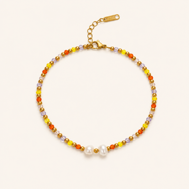 Golden Multicolor Pearl Anklet