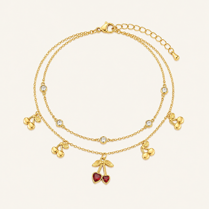 Cherry Love Layered Anklet
