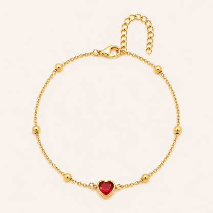 Golden Heart Crystal Anklet