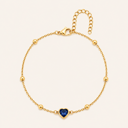 Golden Heart Crystal Anklet