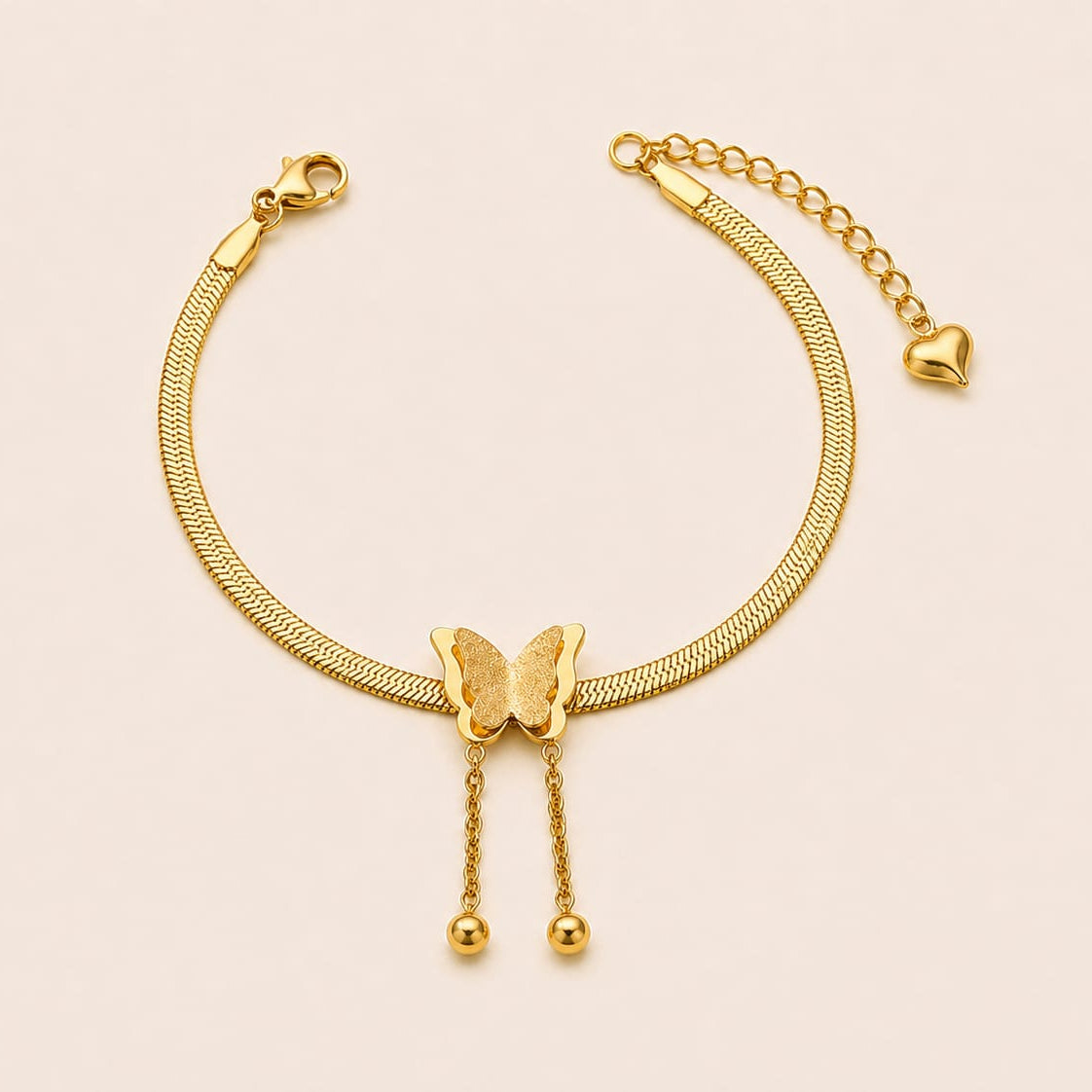 Golden Butterfly Charm Anklet