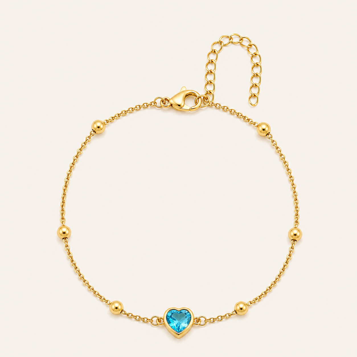 Golden Heart Crystal Anklet