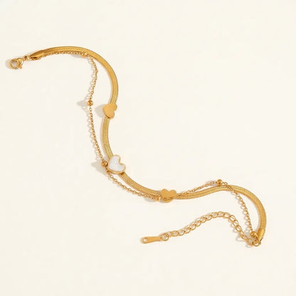 Golden Heart Layer Anklet