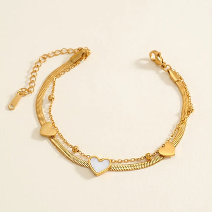 Golden Heart Layer Anklet