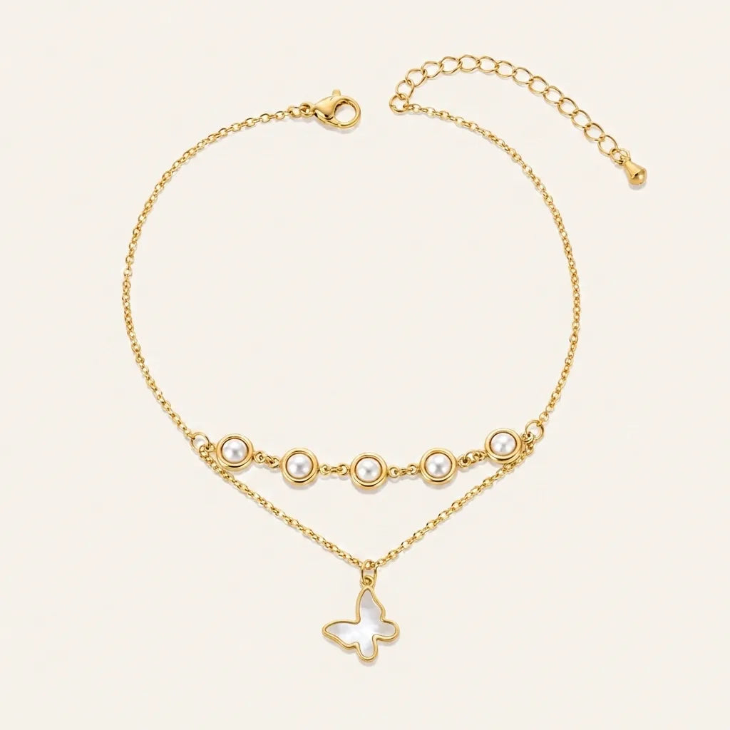Golden Dainty Charm Anklet