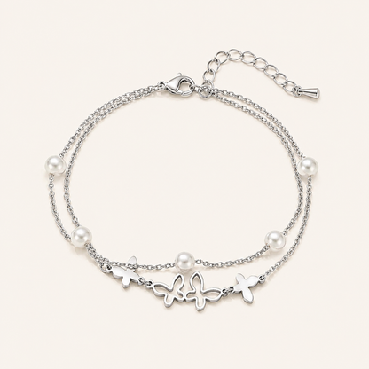 Butterfly Pearl Layered Anklet