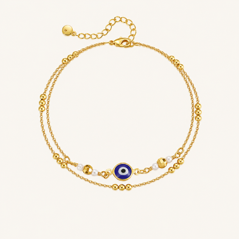 Golden Evil Eye Anklet