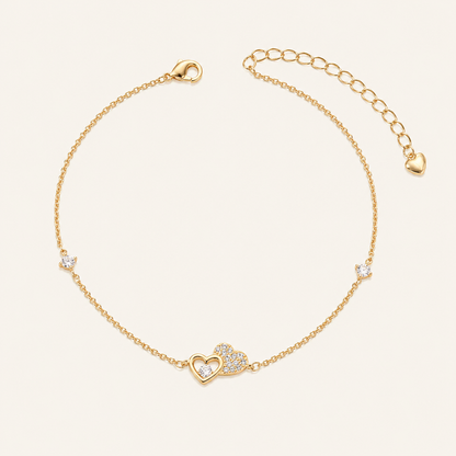 Asymmetrical Heart Sparkle Anklet